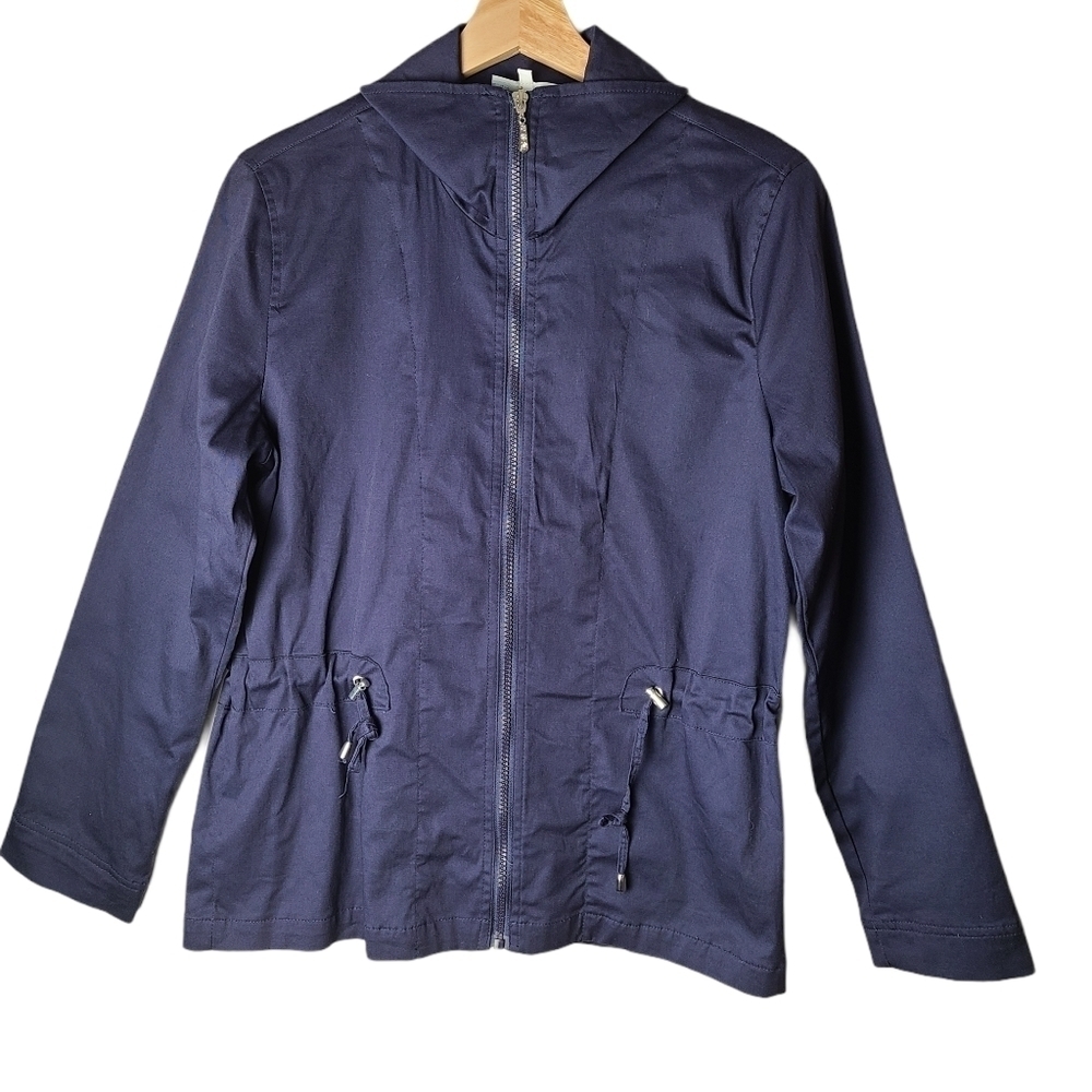 Hillard & Hanson  long-sleeved blue zip up jacket